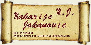 Makarije Jokanović vizit kartica